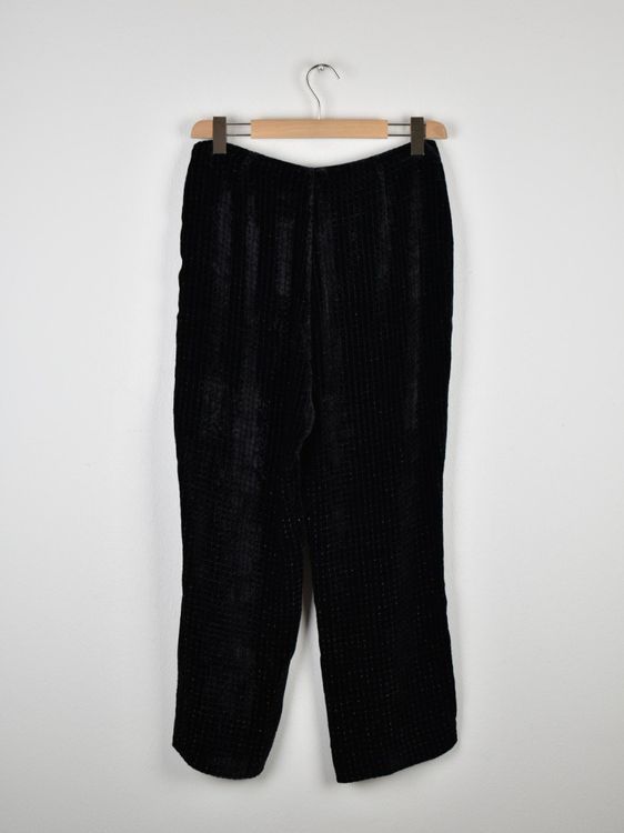 Massimo Dutti Samthose, Gr.42, schwarz mit Steinchen - 2ND STORY