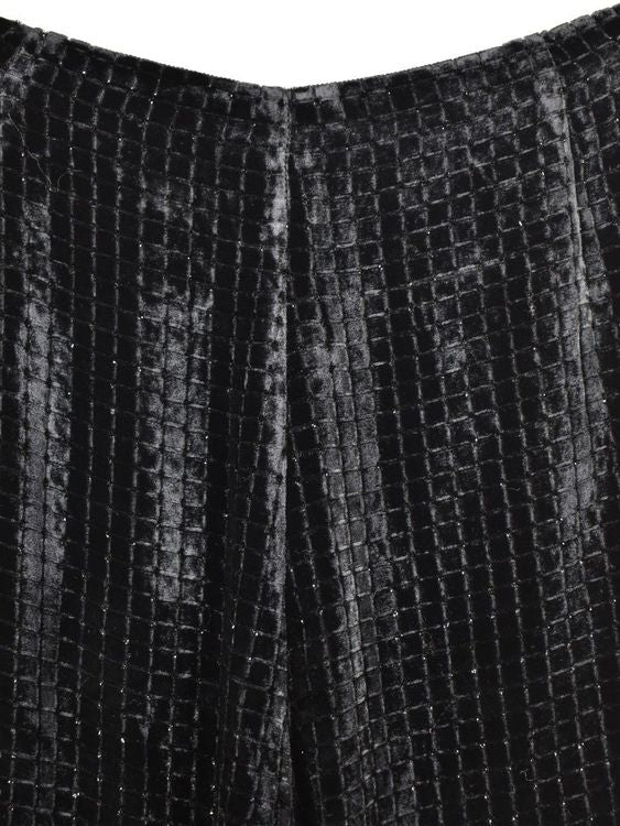 Massimo Dutti Samthose, Gr.42, schwarz mit Steinchen - 2ND STORY