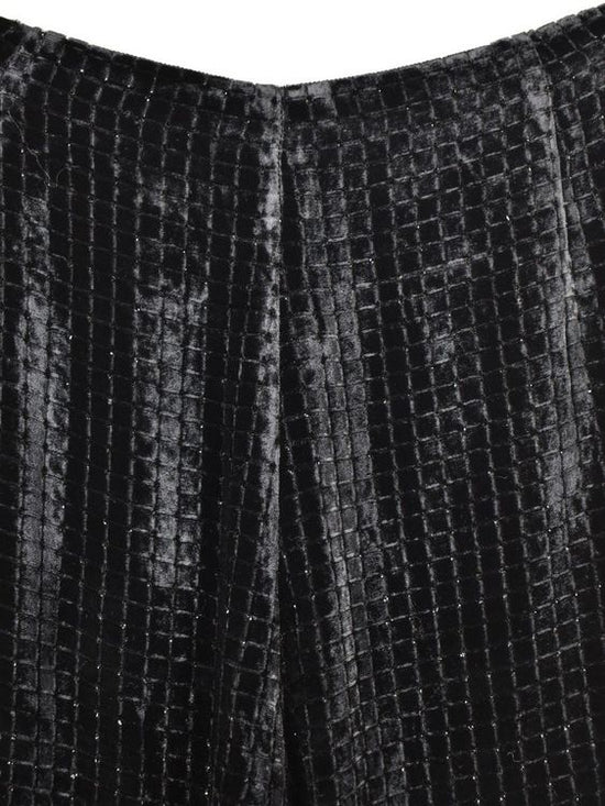 Massimo Dutti Samthose, Gr.42, schwarz mit Steinchen - 2ND STORY