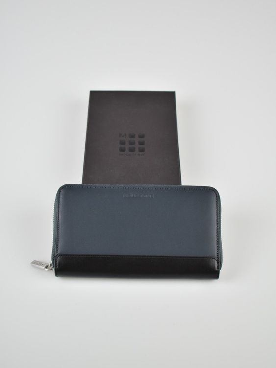Moleskine Portemonnaie, blau/schwarz, neu, Leder