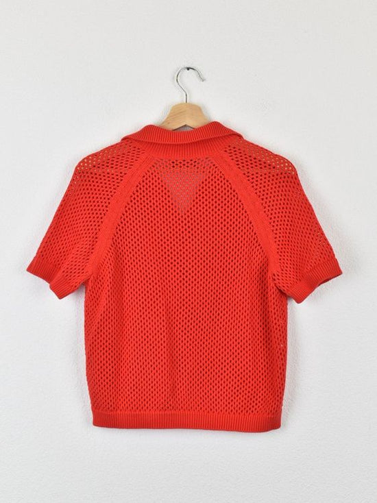 Monari Kurzarmpullover, Lochstrick, Gr.38, 100% Baumwolle - Pullover - 2ND STORY