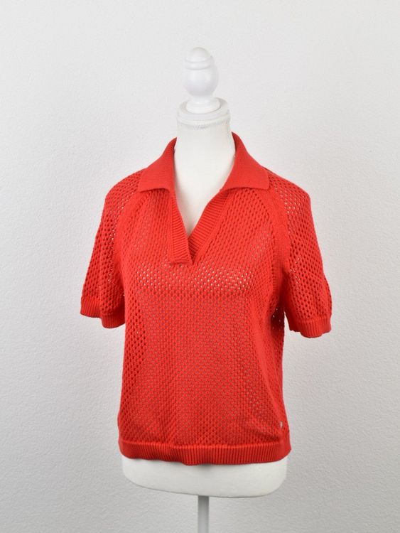 Monari Kurzarmpullover, Lochstrick, Gr.38, 100% Baumwolle - Pullover - 2ND STORY