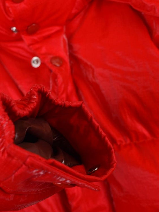 Moncler Verdon Daunenjacke, rot, Lack Nylon, Gr.3 (L) - Jacke - 2ND STORY