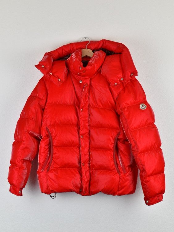 Moncler Verdon Daunenjacke, rot, Lack Nylon, Gr.3 (L) - Jacke - 2ND STORY