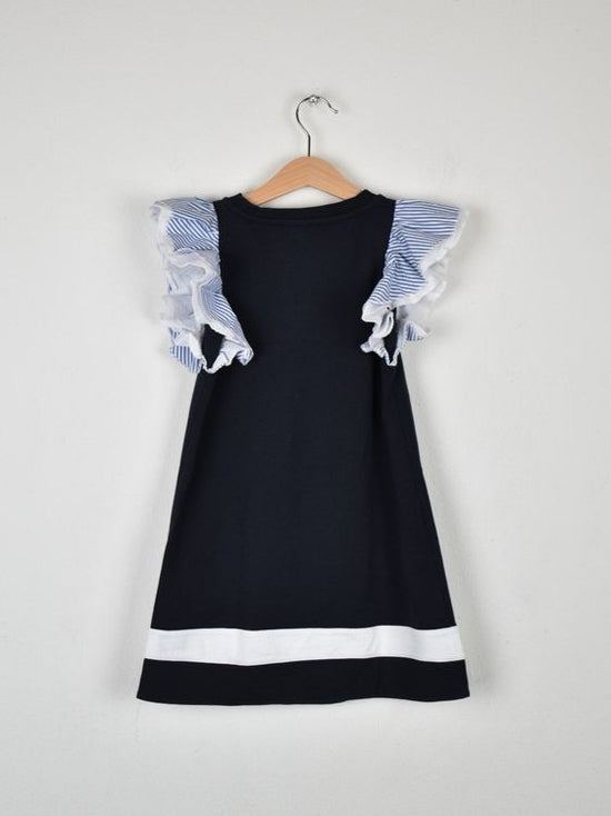 Monnalisa Kleid, Baumwoll - Jersey, Gr.116, blau - Kleid - 2ND STORY