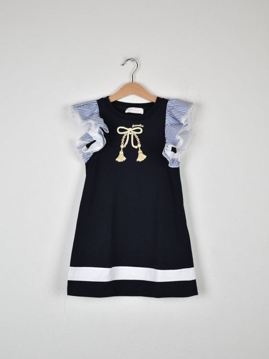 Monnalisa Kleid, Baumwoll - Jersey, Gr.116, blau - Kleid - 2ND STORY