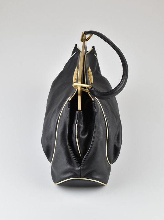 Navyboot Ledertasche, schwarz mit gold - Handtasche - 2ND STORY