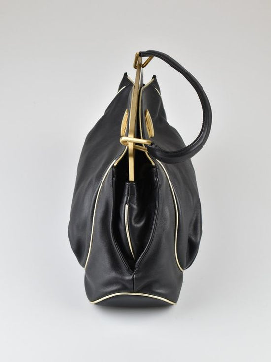 Navyboot Ledertasche, schwarz mit gold - Handtasche - 2ND STORY