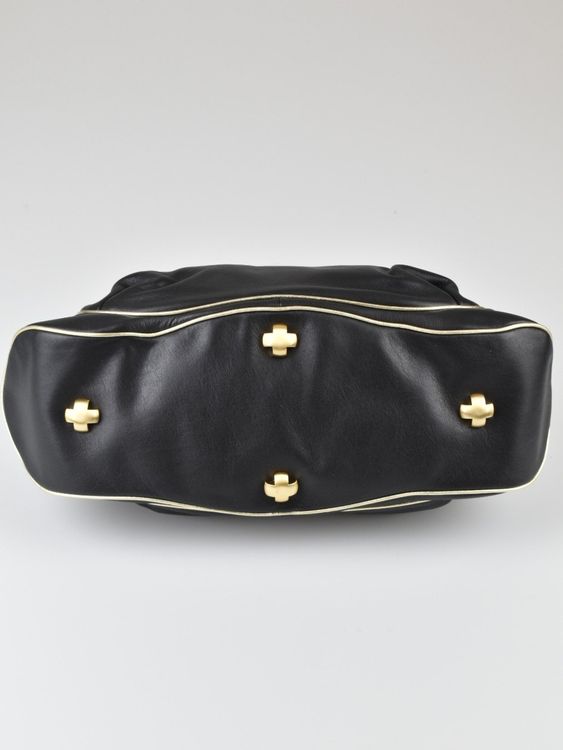 Navyboot Ledertasche, schwarz mit gold - Handtasche - 2ND STORY
