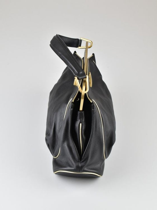 Navyboot Ledertasche, schwarz mit gold - Handtasche - 2ND STORY