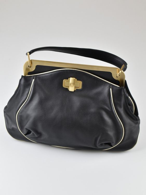 Navyboot Ledertasche, schwarz mit gold - Handtasche - 2ND STORY