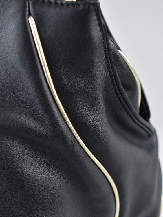 Navyboot Ledertasche, schwarz mit gold - Handtasche - 2ND STORY