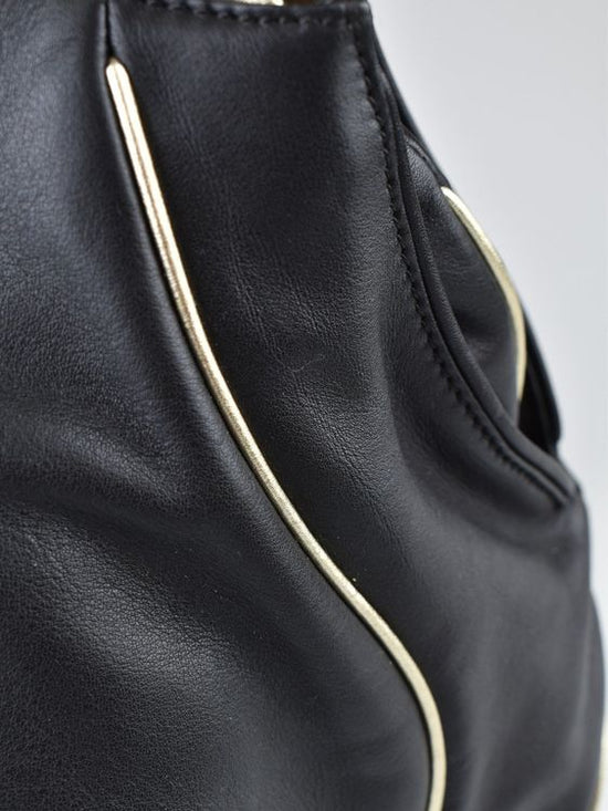 Navyboot Ledertasche, schwarz mit gold - Handtasche - 2ND STORY