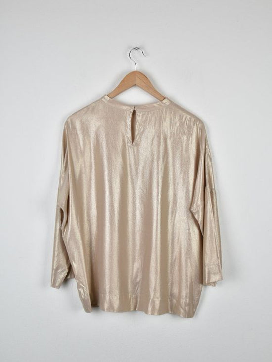 Nice Connection Bluse, gold, 100% Seide, Gr.40 - Bluse - 2ND STORY