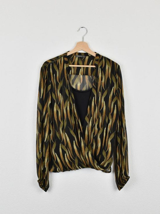 Nile Bluse, Wickeloptik, Gr.L, Viskose - Bluse - 2ND STORY