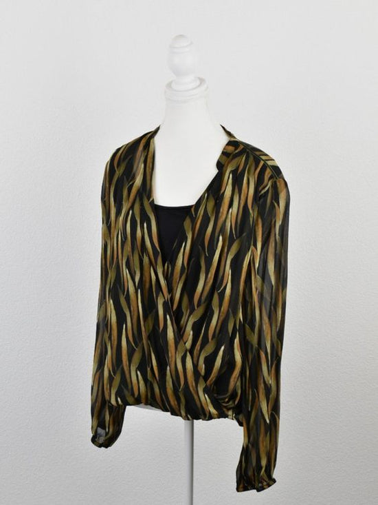 Nile Bluse, Wickeloptik, Gr.L, Viskose - Bluse - 2ND STORY