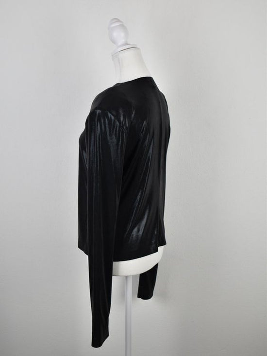 Norma Kamali Shoulder pad long sleeve crew, Gr.40 - Langarmshirt - 2ND STORY