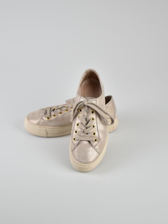 Paul Green Sneaker, Leder / Metallic Look Gr.36 (3.5) - 0