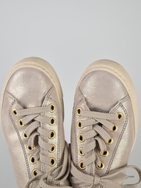 Paul Green Sneaker, Leder / Metallic Look Gr.36 (3.5) - 7