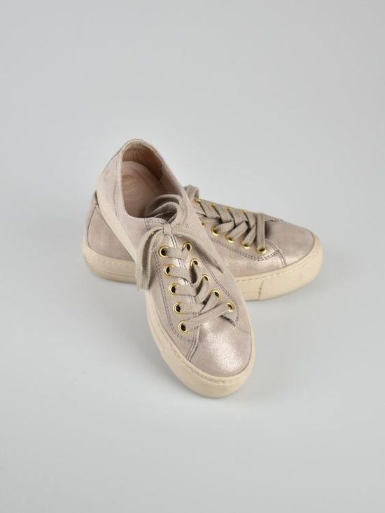 Paul Green Sneaker, Leder / Metallic Look Gr.36 (3.5) - 5