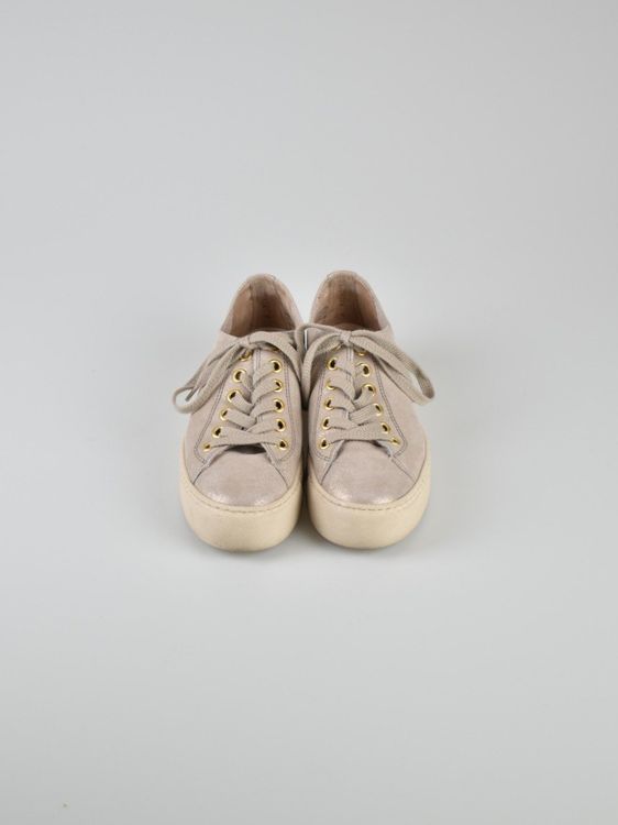 Paul Green Sneaker, Leder / Metallic Look Gr.36 (3.5) - 3