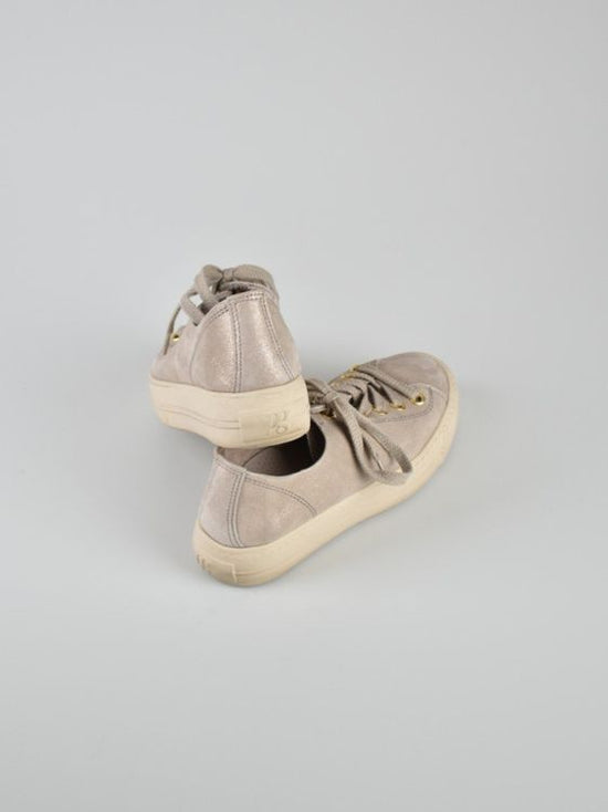 Paul Green Sneaker, Leder / Metallic Look Gr.36 (3.5) - 6