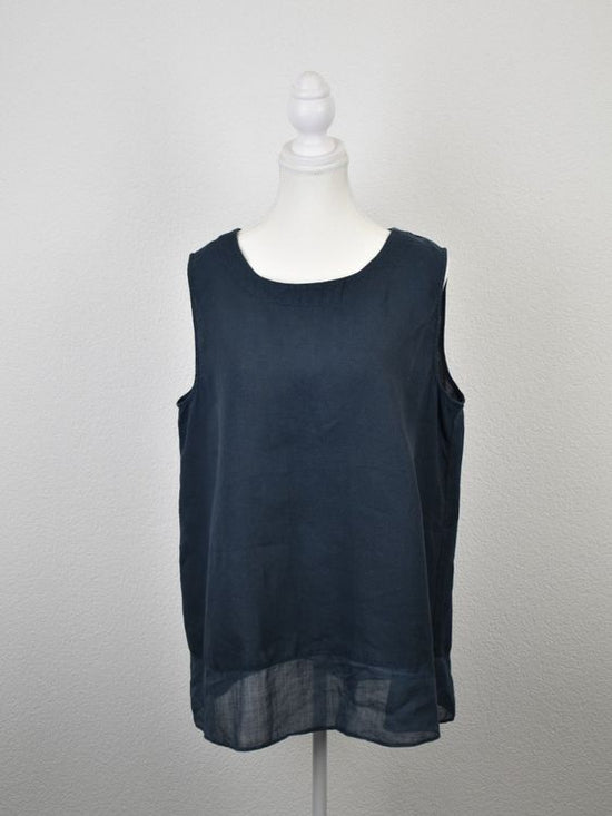 Rosso35 Top, Leinen, Gr.42/44, blau - Top - 2ND STORY
