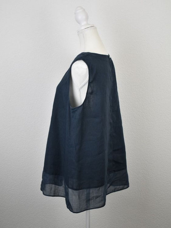 Rosso35 Top, Leinen, Gr.42/44, blau - Top - 2ND STORY