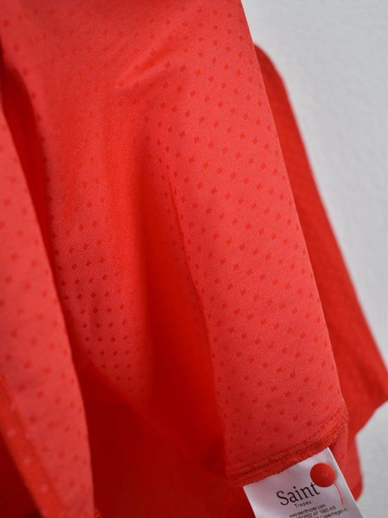 Saint Tropez "Briana" Kurzarmbluse, rot, Gr.XS - S - Bluse - 2ND STORY