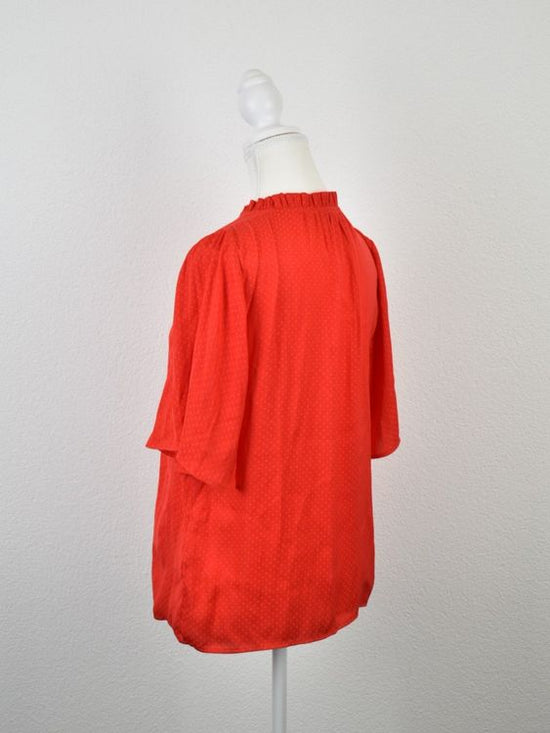 Saint Tropez "Briana" Kurzarmbluse, rot, Gr.XS - S - Bluse - 2ND STORY