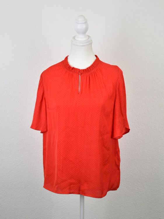 Saint Tropez "Briana" Kurzarmbluse, rot, Gr.XS - S - Bluse - 2ND STORY