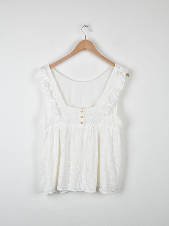 Sézane Top, Gr.44, offwhite, neuwertig, 100% Viskose - Top - 2ND STORY