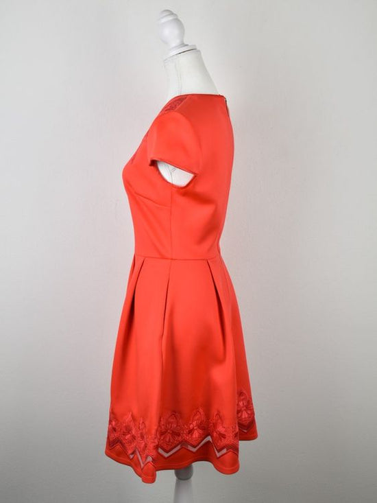 Ted Baker Cheskka Skater - Kleid Gr.2 (38), korallenrot - Kleid - 2ND STORY