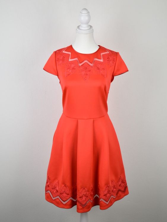 Ted Baker Cheskka Skater - Kleid Gr.2 (38), korallenrot - Kleid - 2ND STORY