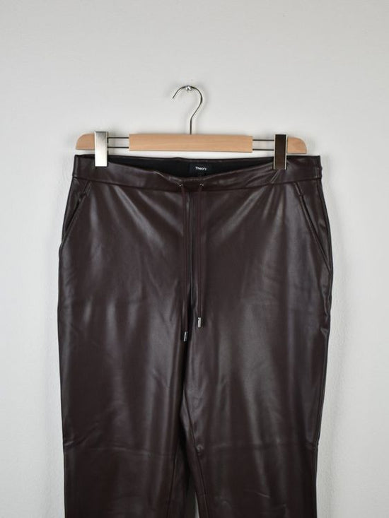 Theory Kunstlederhose Gr.L, braun, neuwertig - 1