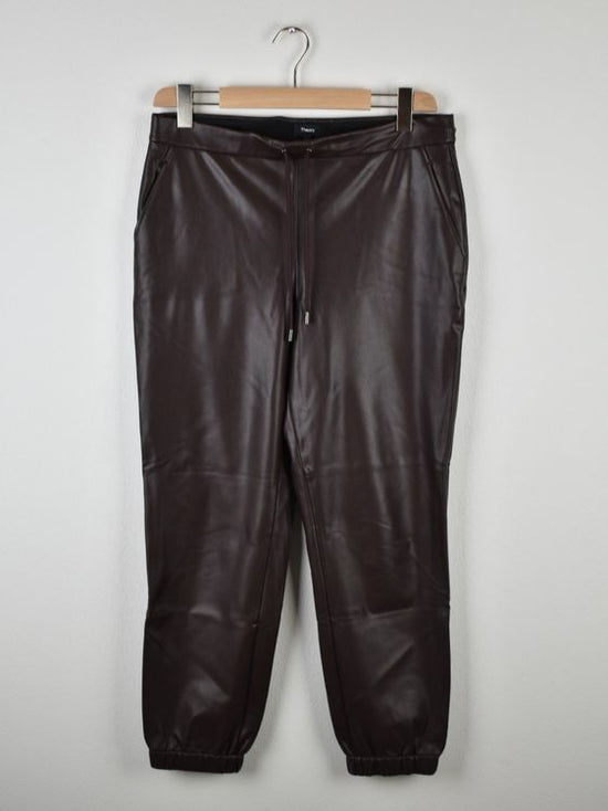 Theory Kunstlederhose Gr.L, braun, neuwertig - 0