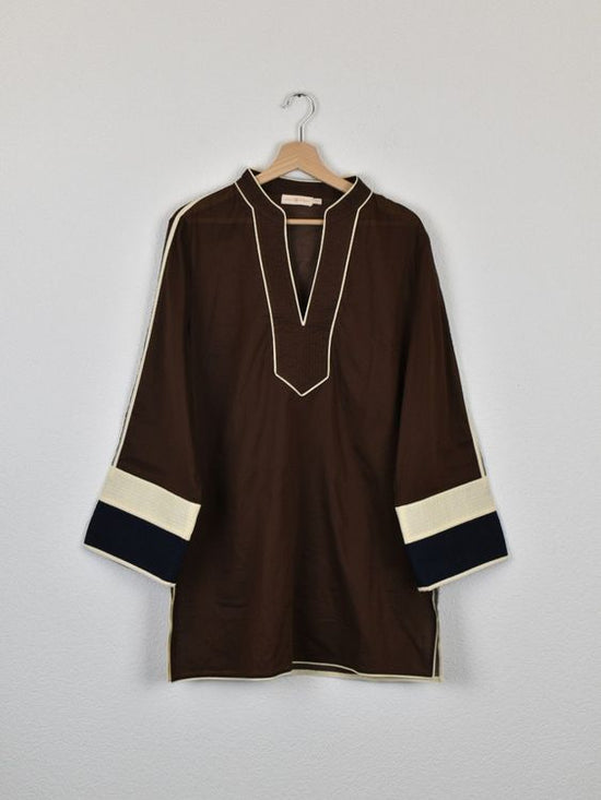 Tory Burch Tunika / Bluse, braun, Gr.XL, 100% Baumwolle - Tunika - 2ND STORY