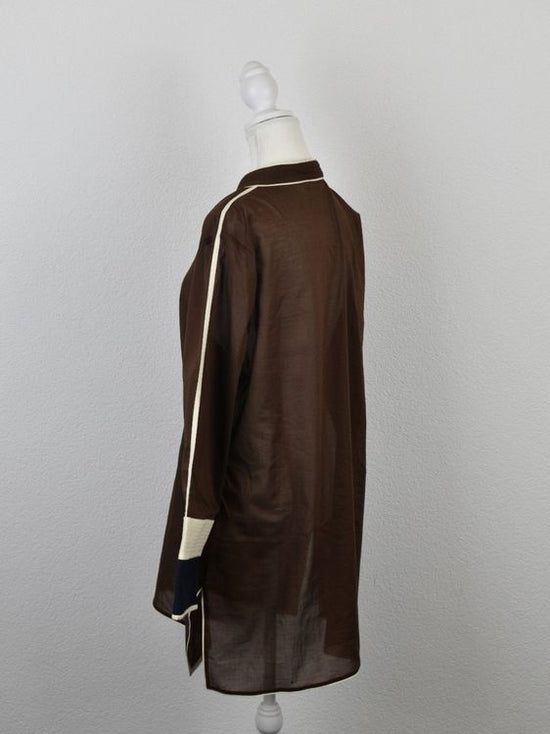 Tory Burch Tunika / Bluse, braun, Gr.XL, 100% Baumwolle - Tunika - 2ND STORY