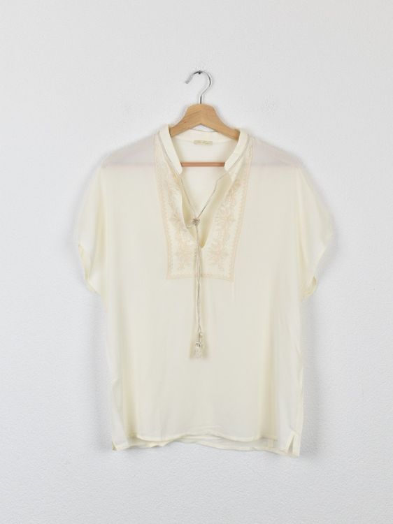 True Royal Bluse, offwhite mit Stickerei, Gr.40 (IT46) - Bluse - 2ND STORY