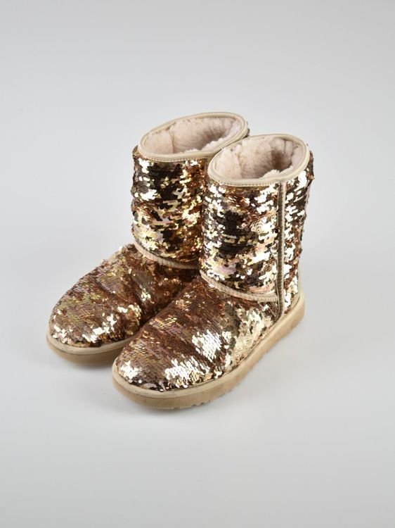 Ugg Classic Short Sequin Boots Gr.39, gold/Pailletten - 2ND STORY