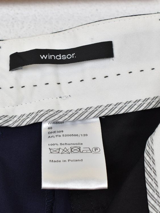 Windsor Stoffhose, blau, Gr.40, 100% Schurwolle, neuwertig - Hose - 2ND STORY